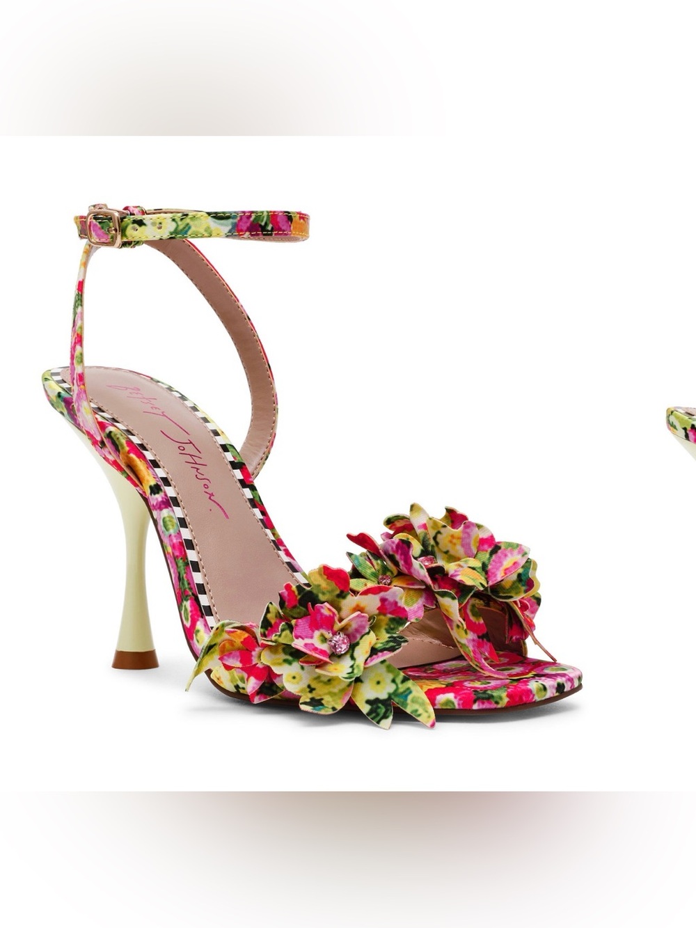 NIB Betsey Johnson Hilley Floral Multi Stiletto Sandals - Size 5